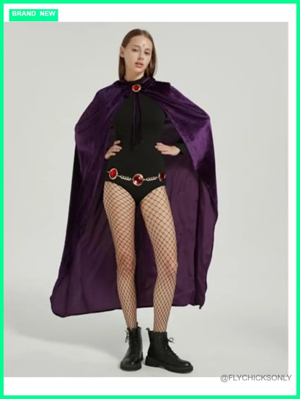 Women's Mystic Heroine Halloween Costume Set with Cape and Bodysuit
